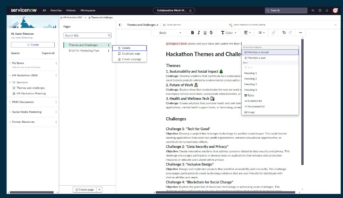 Original Docs design with slash menu