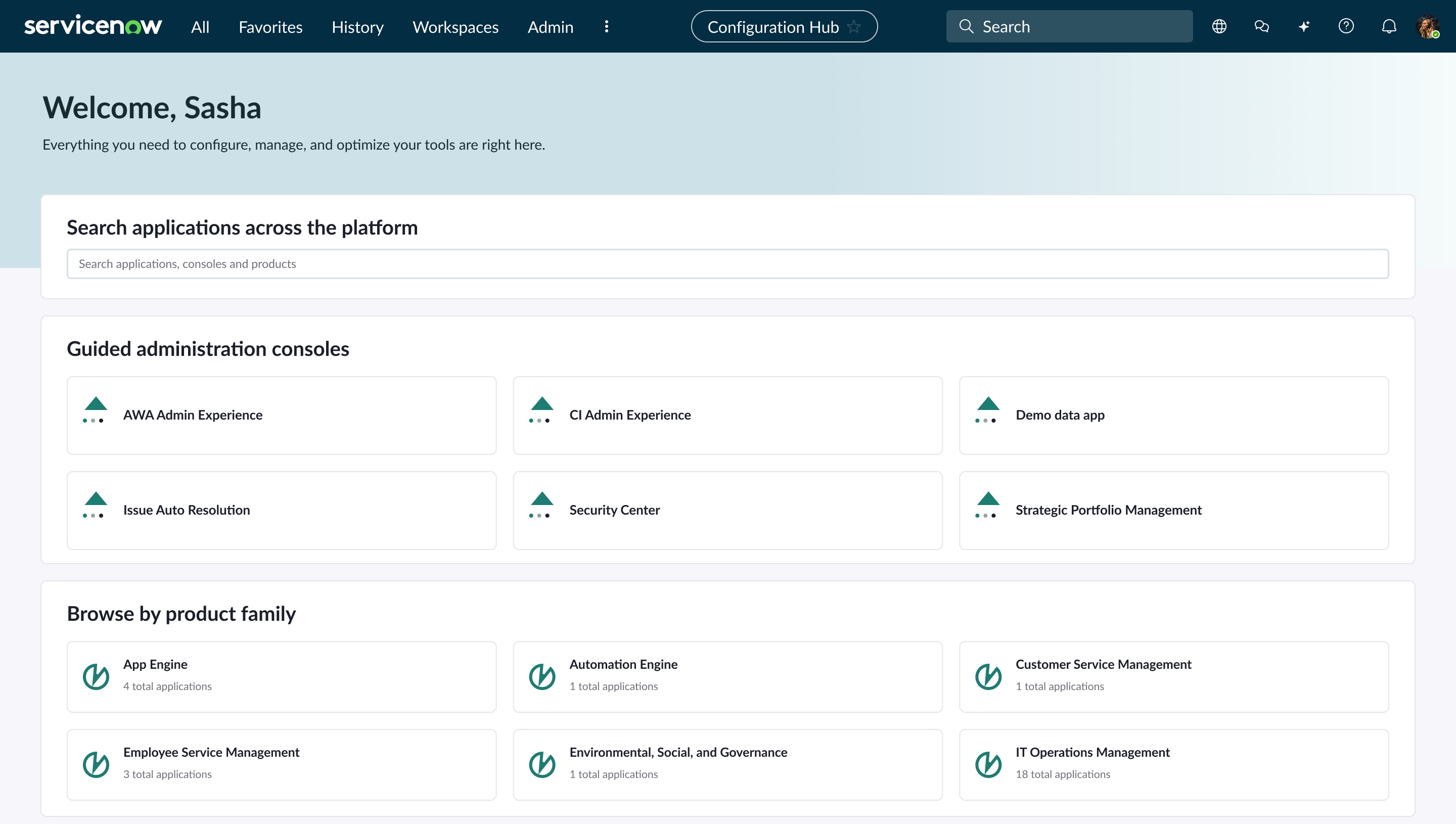Configuration Hub application discovery