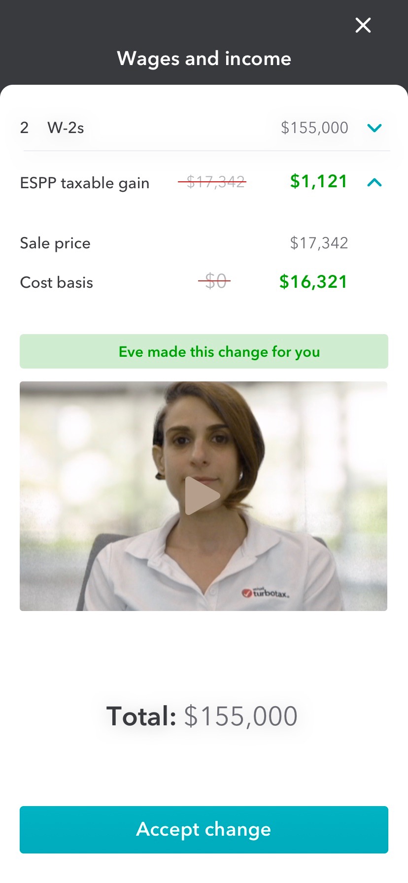 Wages and income detail with expert review