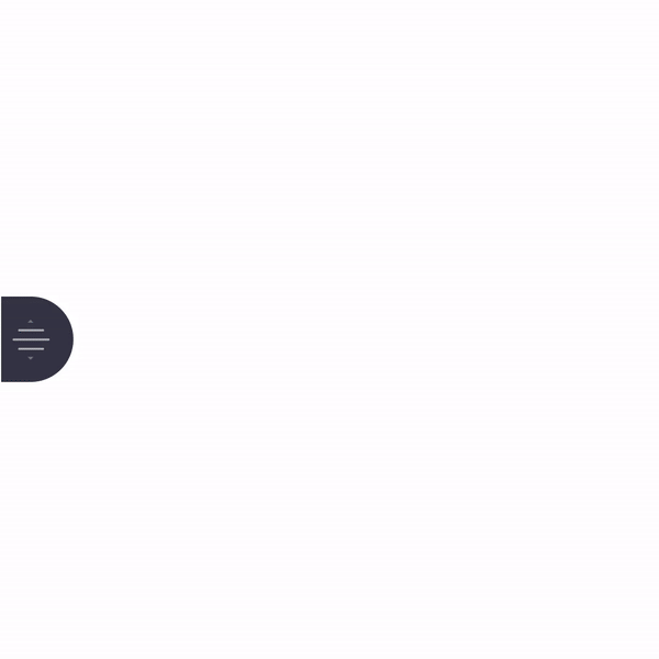 Animated radial navigation opening and moving across the shirt wall experience