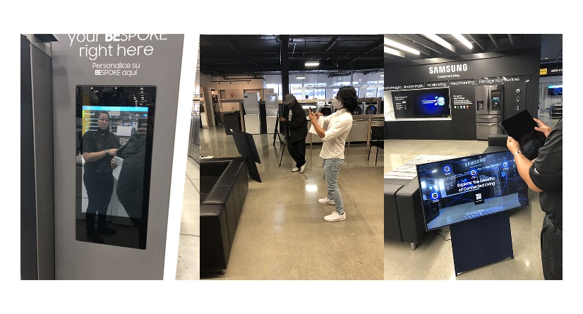 In-store deployment — kiosks and tablet AR at Samsung Experience Store